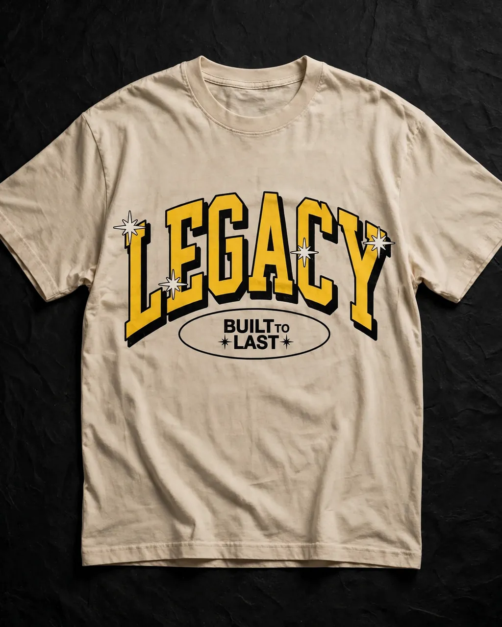 A tee with a placed design inside an editor frame