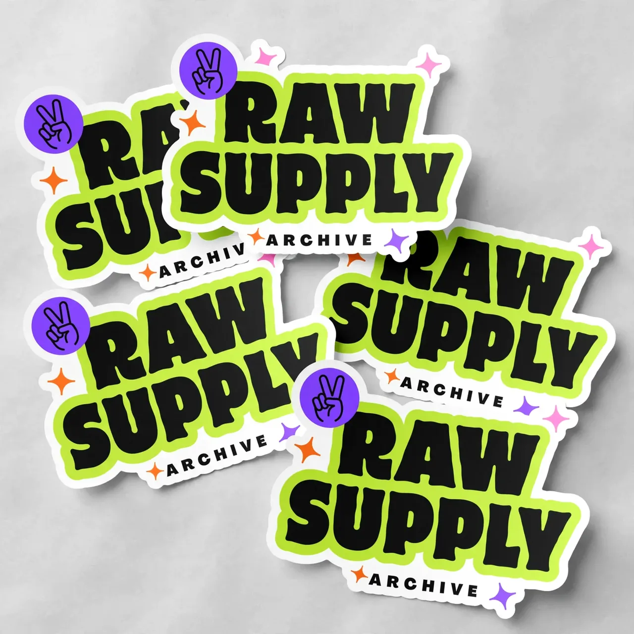 A sheet of kiss-cut stickers with original artwork
