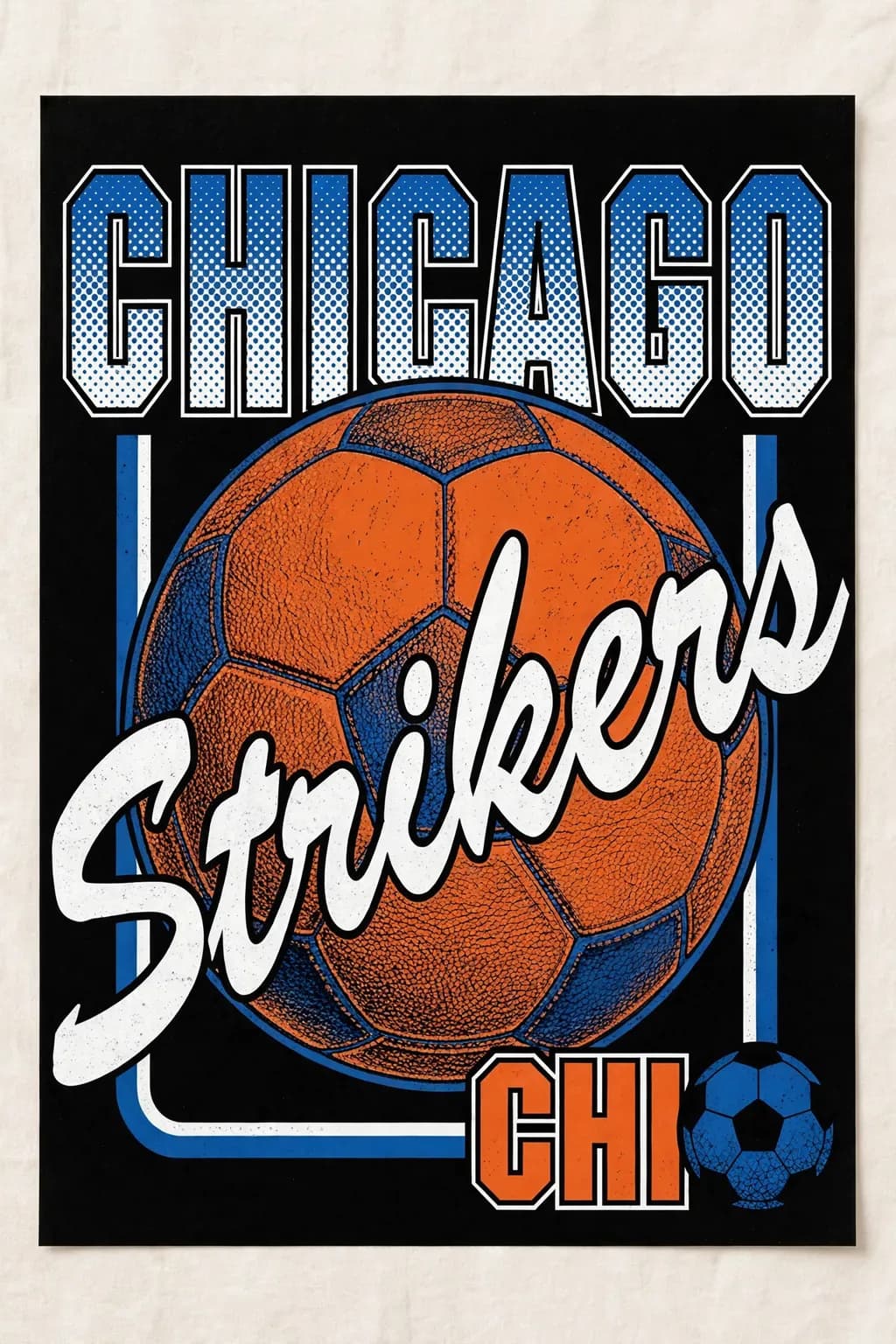 Example sports championship poster art with a soccer ball