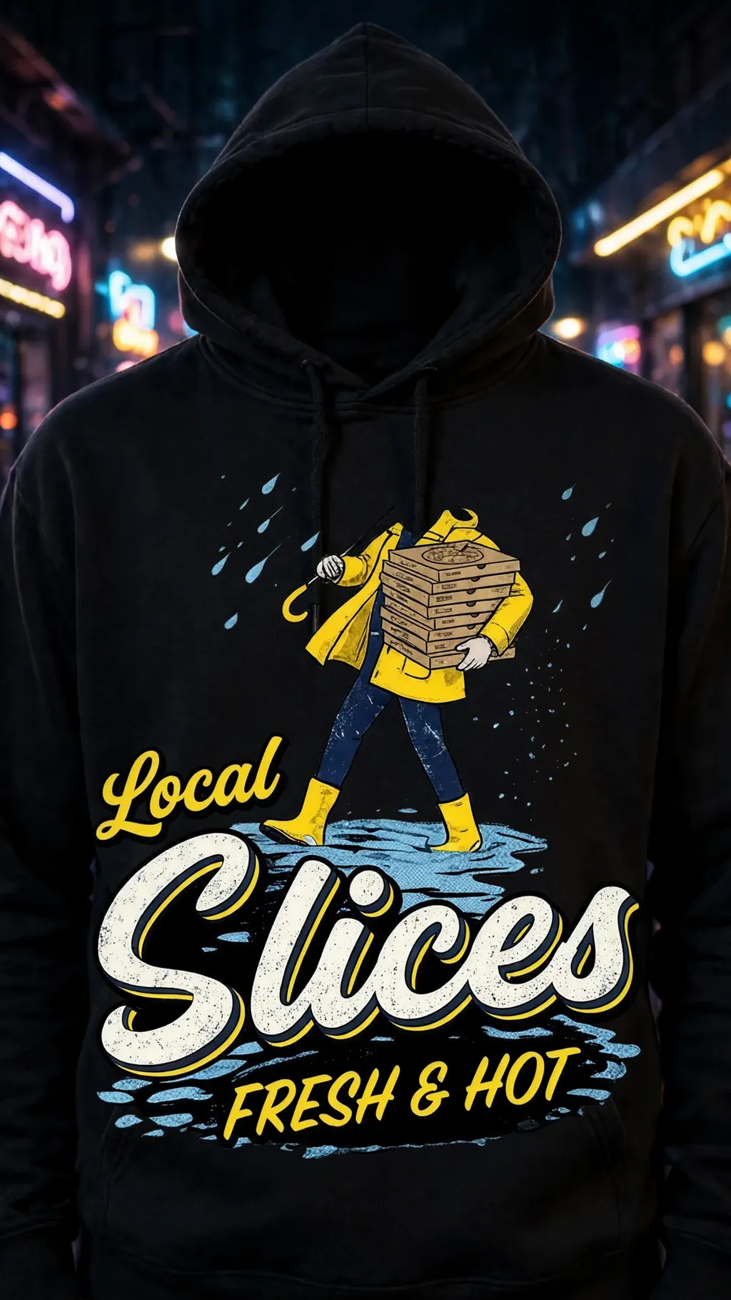Vertical story-format hoodie promo with neon glow